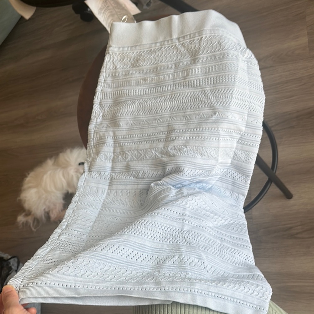 Babaton Light Gray Ribbed Skirt